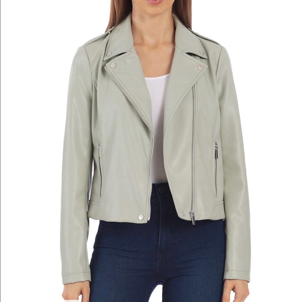💼 Bagatelle Pearl Gray Moto Jacket